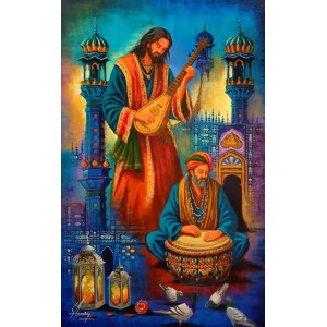 S. A. Noory, 30 x 48 Inch, Acrylic on Canvas, Figurative Painting, AC-SAN-253